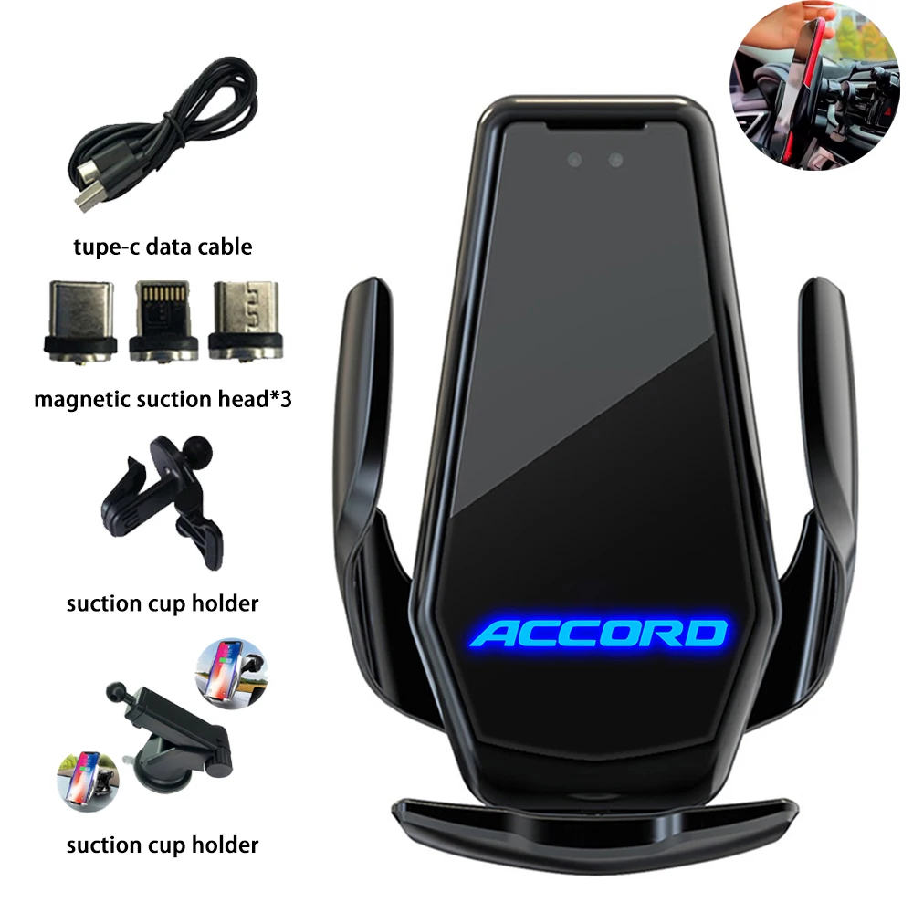 

For Honda Accord 4 5 6 7 8 9 10 th 1998-2023 Smart Wireless Charging Universal Car Phone Holder Accessories