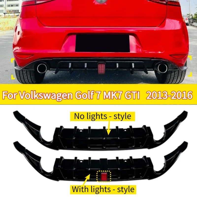 Фото Задний бампер автомобиля для Volkswagen Golf 7 MK7 GTI 2013-2016, диффузор, спойлер на подбородок с фонарями, аксессуары, комплекты кузова, тюнинг №1