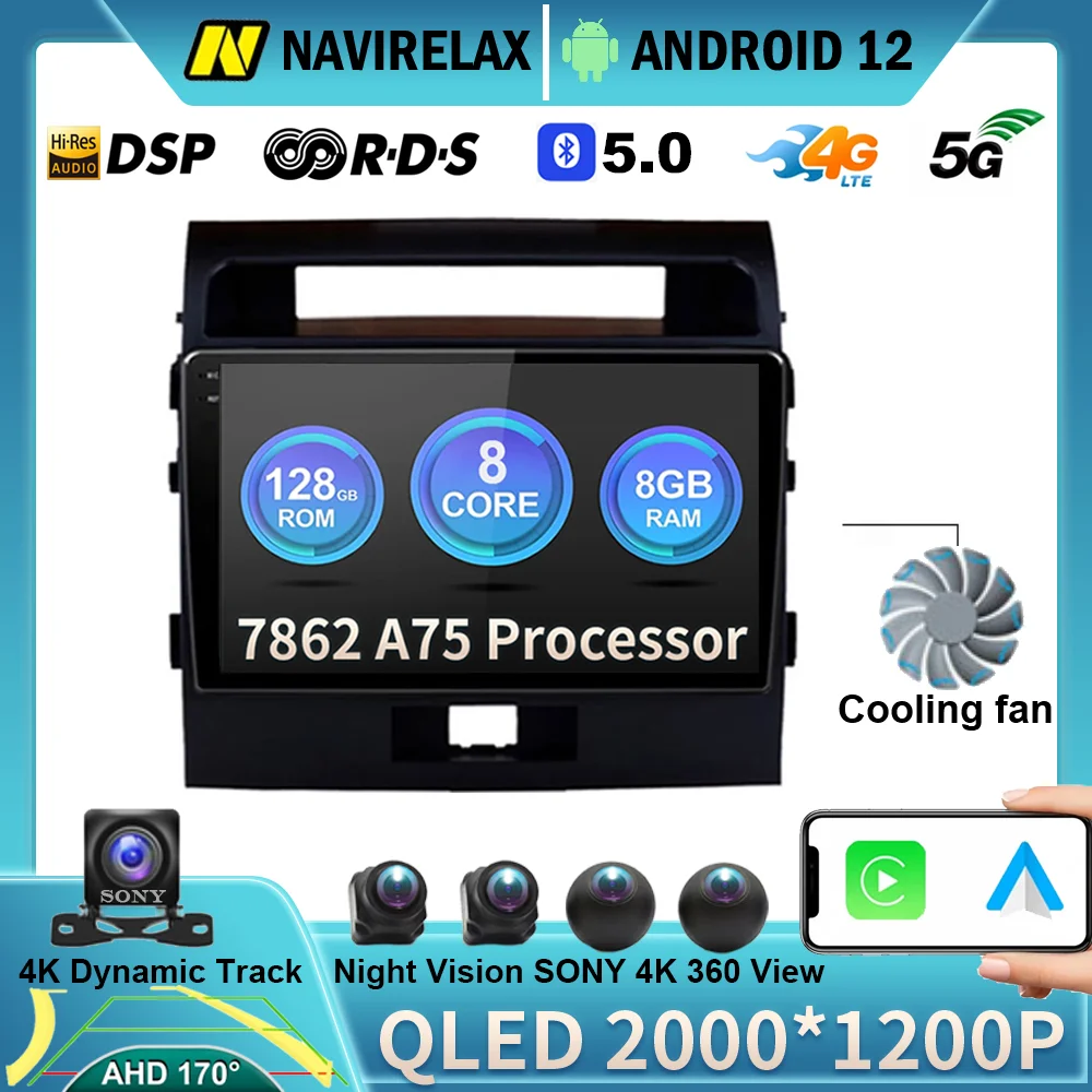 

Автомагнитола 2 Din на Android 12 для Toyota Land Cruiser 11 200-2015 с радио, мультимедийным видеоплеером, навигацией, стерео, GPS, Dvd
