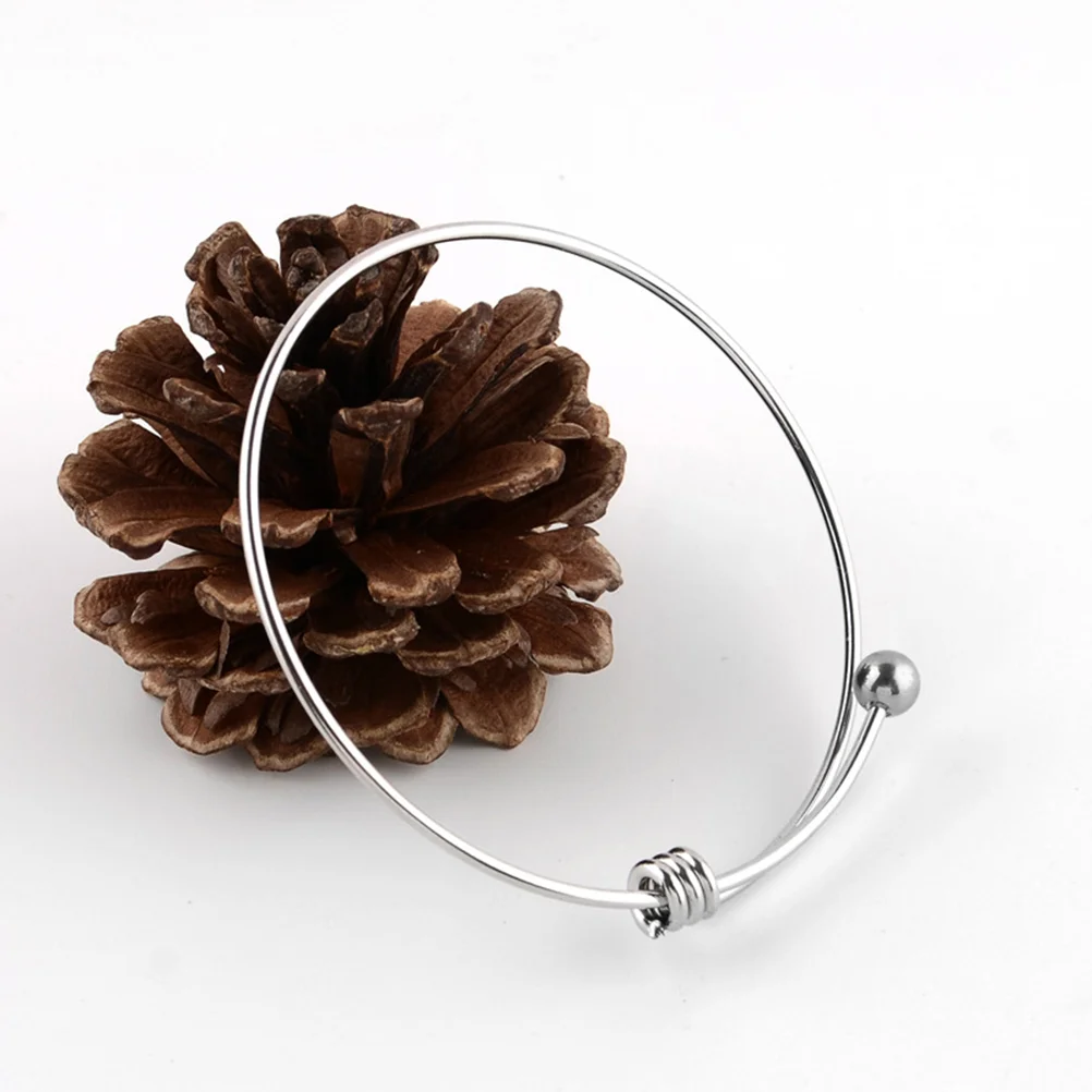 

Transport Beads Stainless Steel Coil Push-pull Bracelet Womens Bangles Bracelets