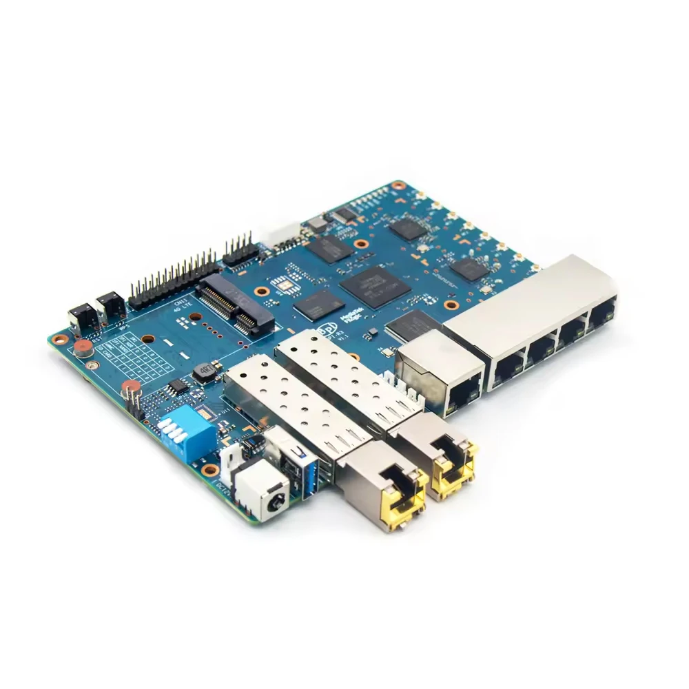 Фото Banana Pi BPI-R3 с электрическим модулем SFP 2.5G-T/оптическим модулем SFP 2.5G-BX, оптическое волокно, совместимое с маршрутизационной платой BPI-R3 №2