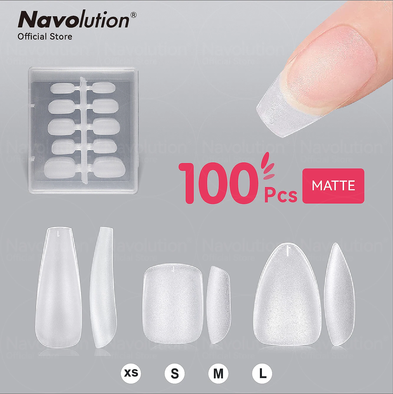 

Navolution 100 шт. накладные ногти акриловый пресс стандартного размера на искусственных ногтях прозрачные накладные ногти для наращивания Маник...