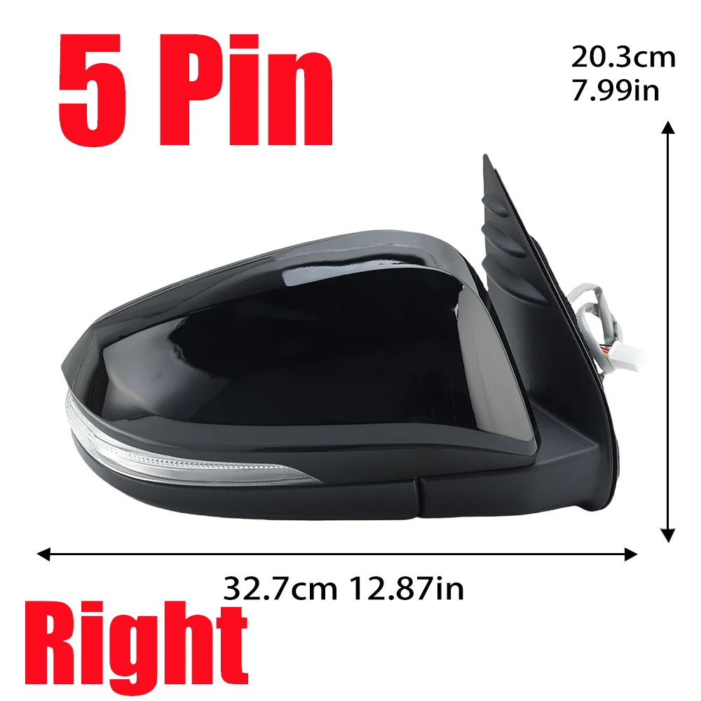 

Зеркало заднего вида с 3/5/7 контактами в сборе для Toyota Hilux 2015 2016 2017 2018 2019 2020, боковое зеркало на дверное крыло, автомобильные аксессуары