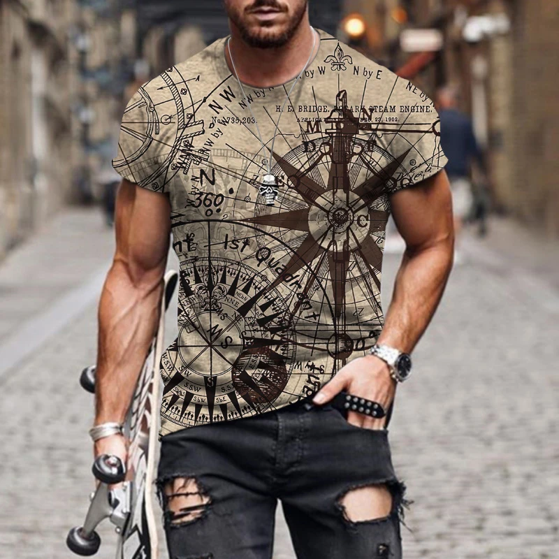 

Summer Hot Sale Retro Printing Pattern Male/Female T-shirt Street Leisure Trend Wild Loose Camisetas Customizable 2022 New
