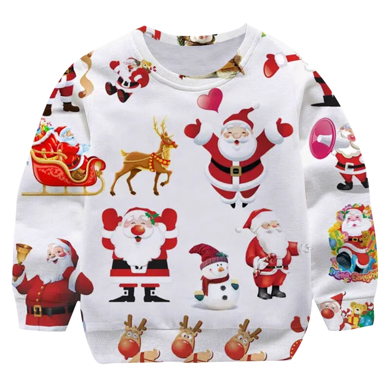 

New style Funny 3D Print Christmas Round neck Jumper girl Autumn CLothing Pullover Kid Sweatshirt For Xmas Holiday Party hoodie