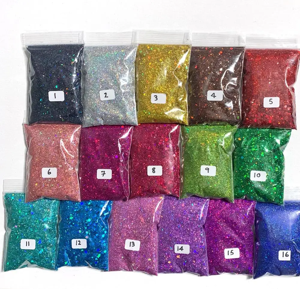 

nail glitter 50g mixed hexagon shape chunky sequins 12colors color sparkly flakes slices manicure nails art decoration