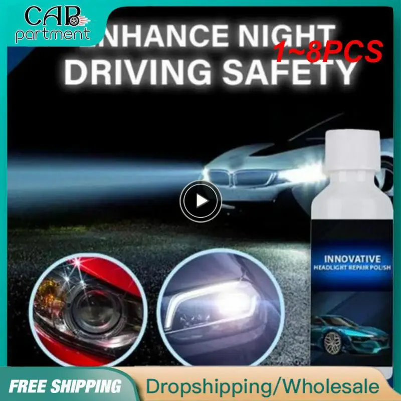 

Комплект для ремонта автомобильных фар, комплект из 1-8 растворов для ремонта автомобильных фар с окислительным покрытием, 20 мл, защита от царапин