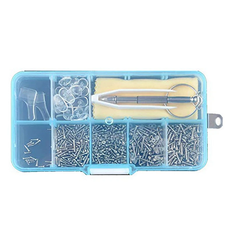 

3X Eyeglass Sunglass Repair Kit With Screws Tweezers Screwdriver Tiny Screws Nuts Assortment Glasses Repair Nose Pads