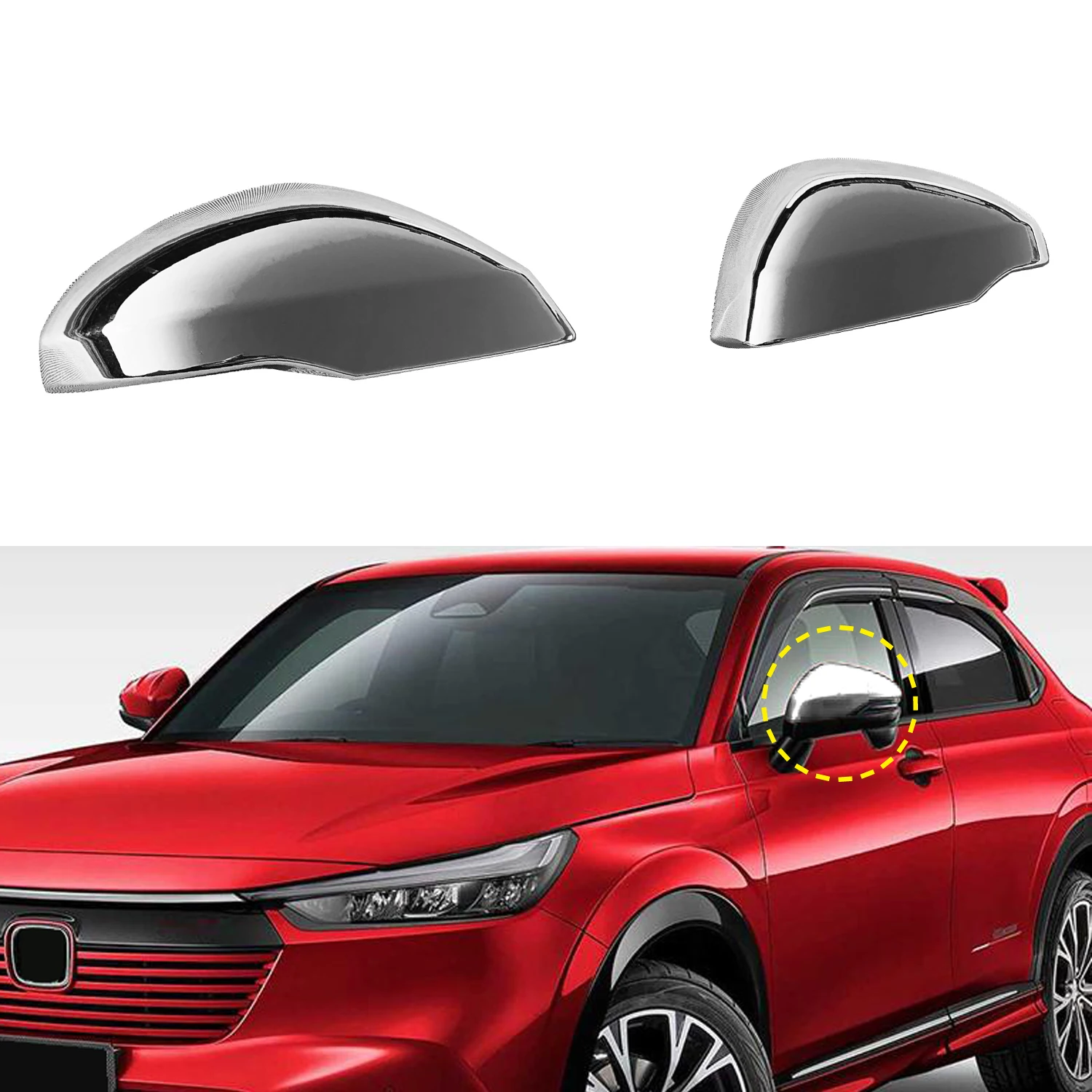 

Автомобильные аксессуары для Honda Vezel HR-V e:HEV 2021 2022 ABS хромированные боковые зеркала заднего вида декоративная крышка отделка 2 шт.