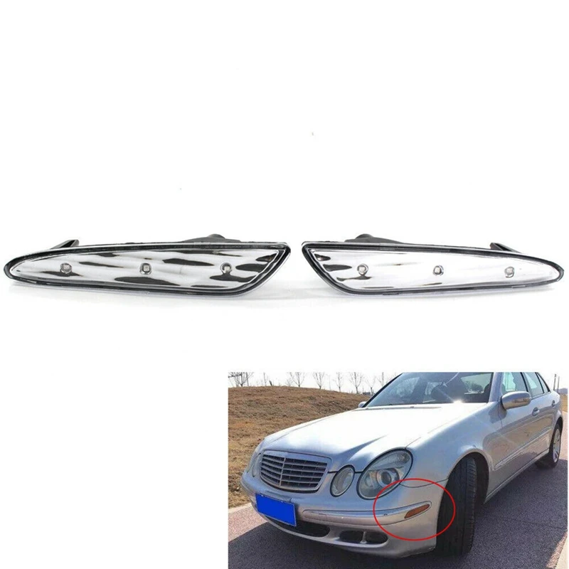 

Left&Right LED White Side Marker Light Bumper Turn Signal Lamps For Mercedes-Benz W211 E-Class 2003-06 2118200121