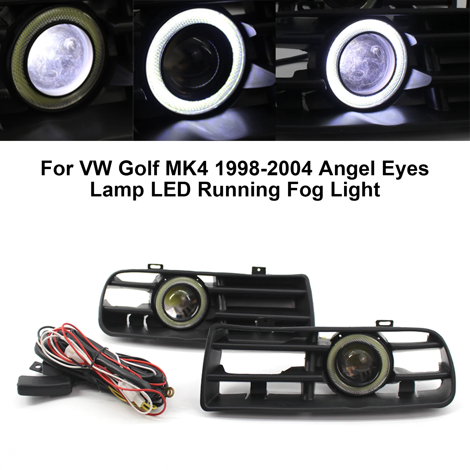 

1 пара автомобильных противотуманных фар, светодиодные фары «ангельские глазки», противотумансветильник с передним Бампером для Golf 4 1998-2004
