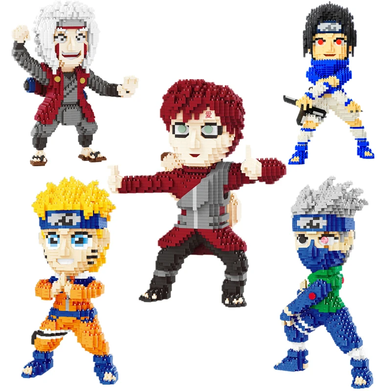 

Naruto Anime Character Building Blocks Children's Toys Creative Puzzle Assembled Model Kakashi Sasuke Adult Decompression Toys