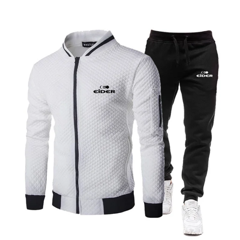 

Brand Spring and Autumn EIDER Fashion Zip Hooded Sweater Sweater Casual Sportswear Men's Suit Clothes + Pants Men's Set