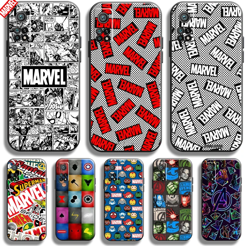 

Marvel Logo Avengers For Xiaomi Mi 10T 10T Pro 5G Phone Case Soft Silicon Coque Cover Black Funda Captain America Thor Hulk