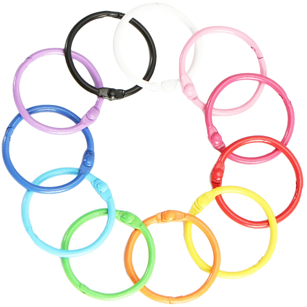 

50 Pcs Binder Ring Metal Key Chain Book Compact Multi-function Supply Baby Plastic Keychain