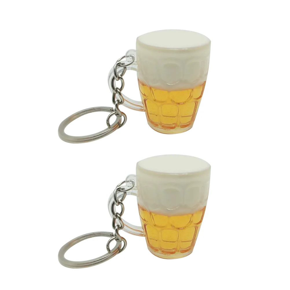

2PCS Creative Cup Shape Simulation Purse Keychain Keyring Hanging Pendant Key Holder for Car