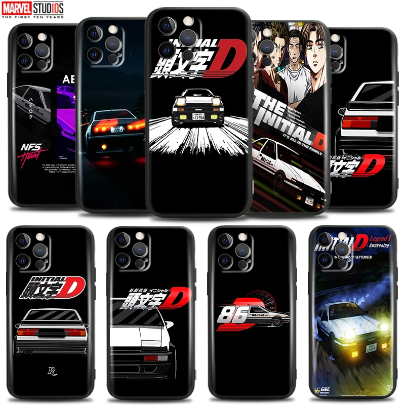 

Anime Initial D For Apple iPhone 13 12 11 Pro 12 13 Mini X XR XS Max SE 6 6S 7 8 Plus Phone Case Carcasa Liquid Silicon Black