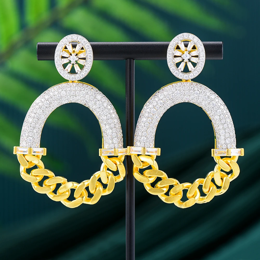 

Soramoore новые роскошные великолепные серьги для женщин, свадебные блестящие Висячие серьги, свадебные украшения, подарки высокого качества