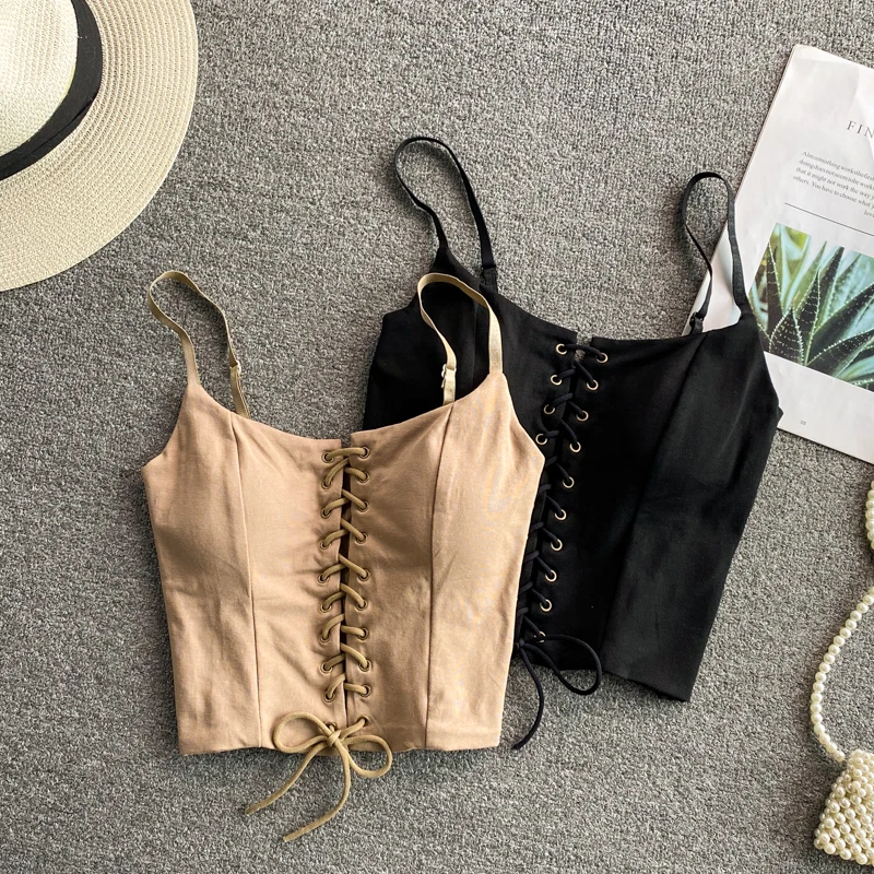 

Debardeur Femme Bra Spaghetti Strap Tank Top Tanks Gorset Camisoles for Women Harajuku Crop Top Cropped Dropshipping