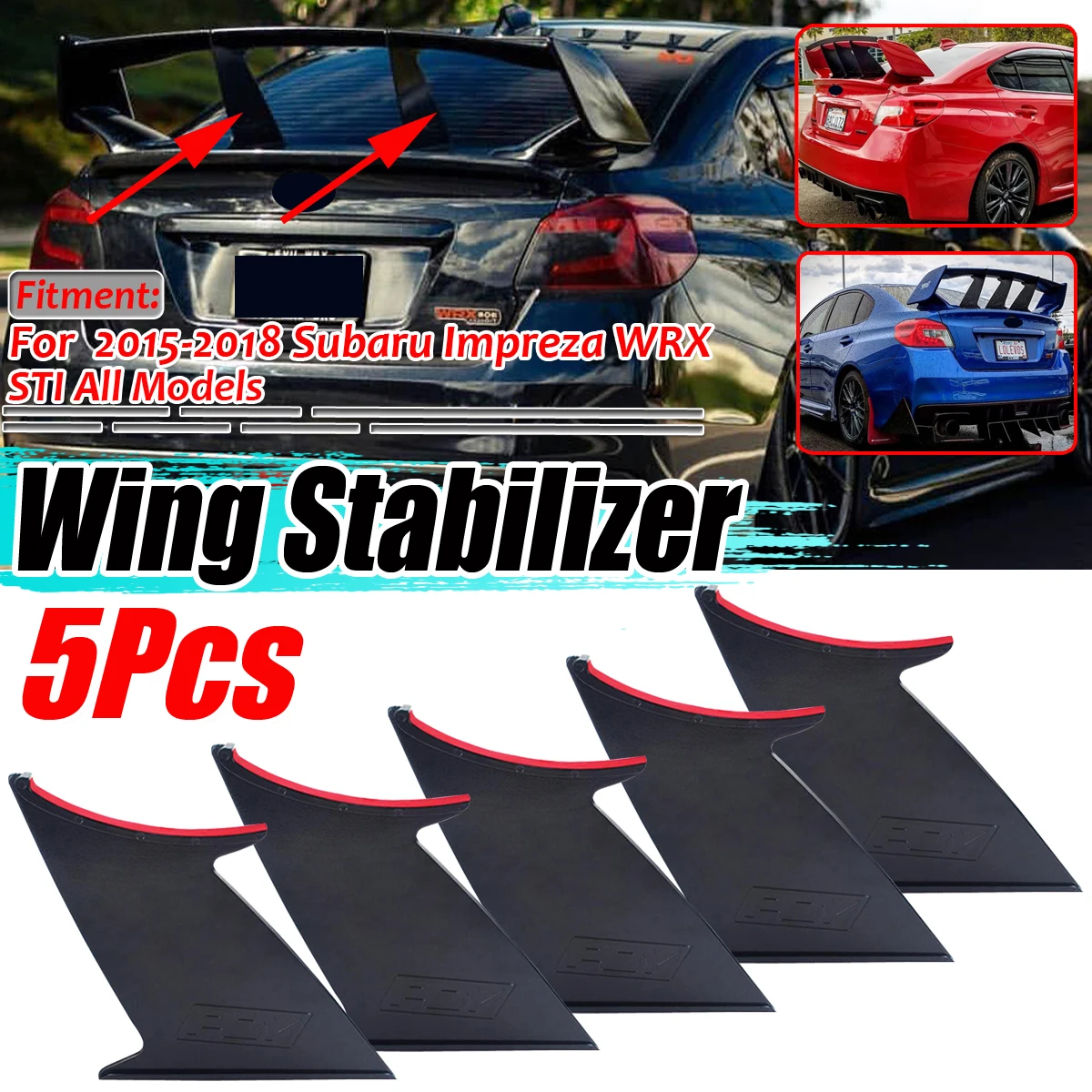 

New Car Rear Trunk Spoiler Wing Stand Stiffi Wing Spoiler Support Stabilizer For Subaru Impreza WRX STi 2015 2016 2017 2018