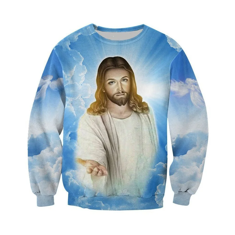 

CLOOCL Christian Catholic Jesus Beautiful Sweatshirt 3D Print Casual Long Sleeve Harajuku Sweatshirt Round Neck Top DropShipping