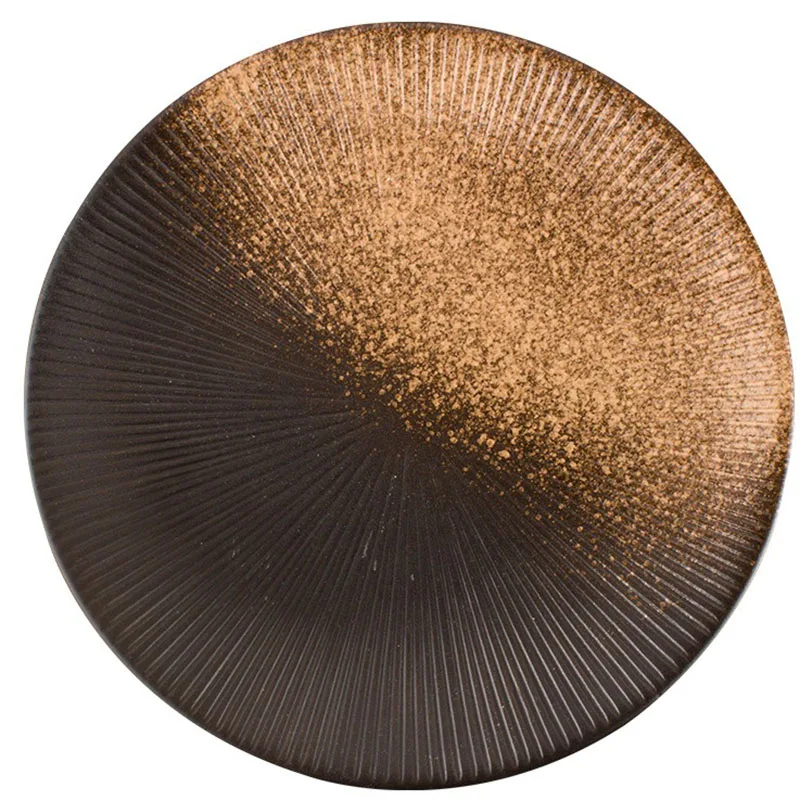 

8/10 Inch Plates Set for Dinner Creative Ceramic Japanese Dish Vintage Dinner Plates Home Dining Dish Steak Plate Dinner Set