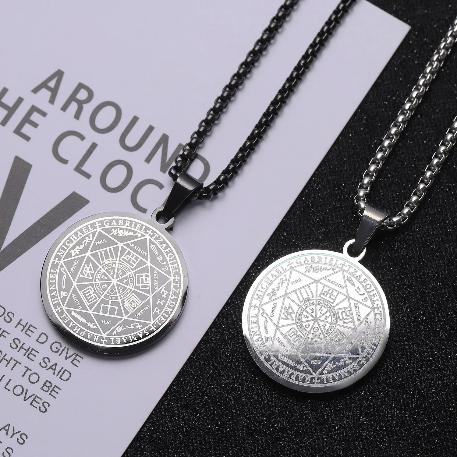 YILUOCD винтажное мужское ожерелье с подвеской в виде кольца искусственными знаками