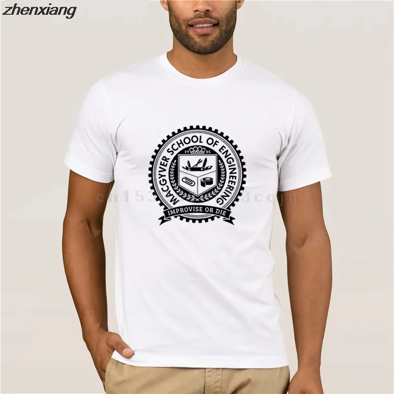 Школьные гаджеты Macgyver, инженерная забавная белая футболка 80-х, футболка из хлопка с рукавами, топ, футболка