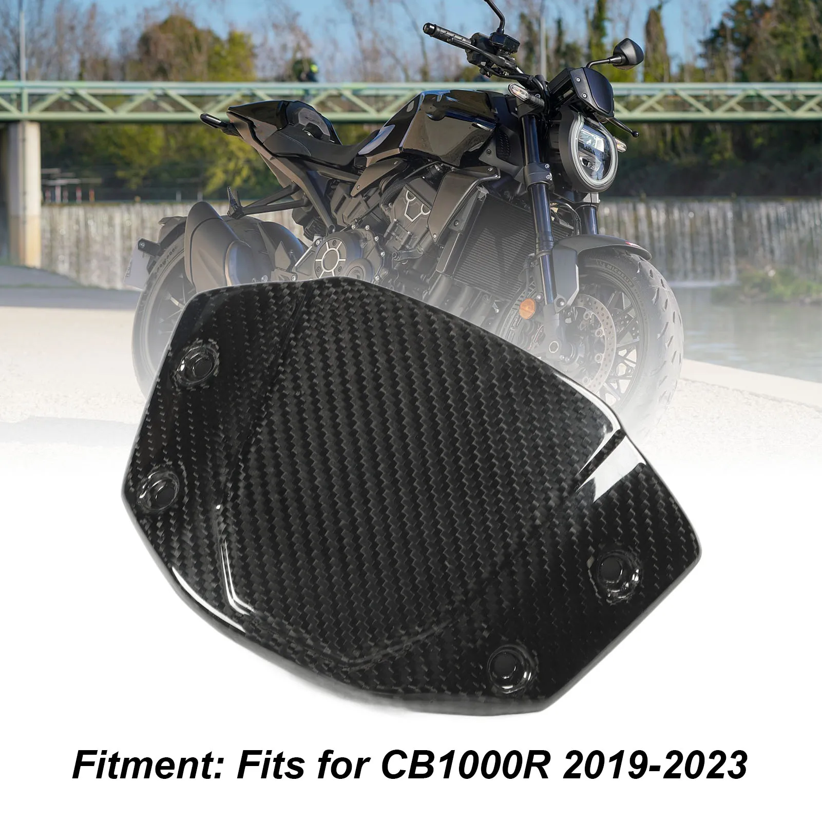 

Motorcycle Front Windshield Windscreen Glossy Carbon Fiber Airflow Wind Deflector Shield Protector for Honda CB1000R