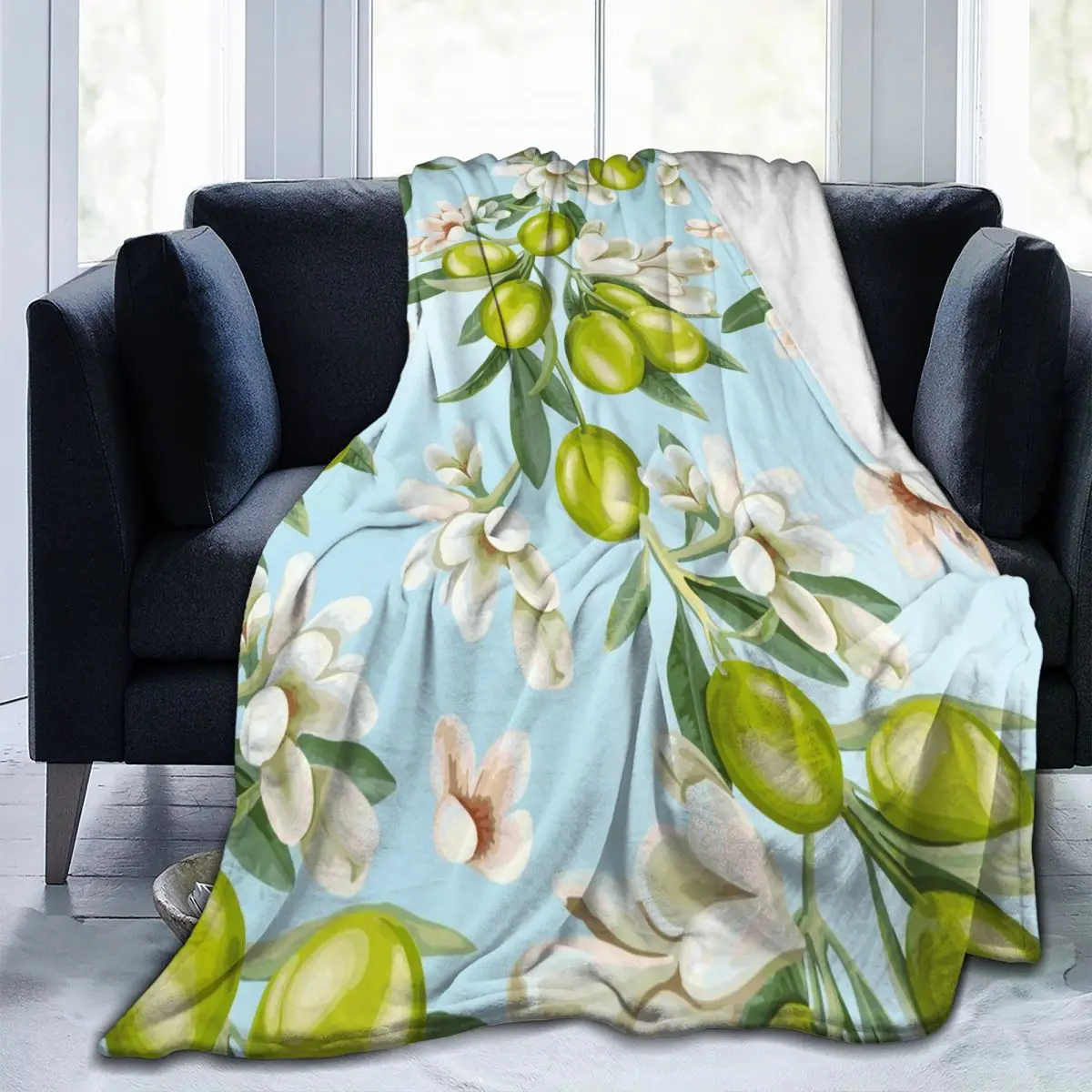 

Уникальное одеяло для друзей, ветка оливок и цветов, прочное супермягкое удобное одеяло для дома, подарок