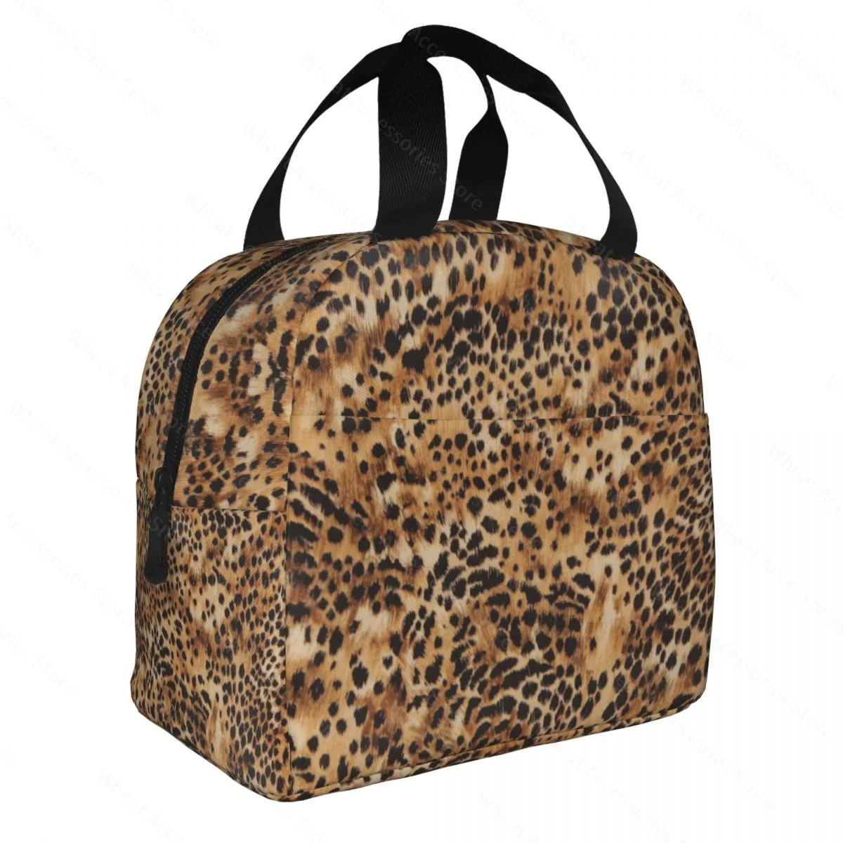

Leopard Printed Ladies Insulated Lunch Bag Reusable Cooler Insulated Bento Box Office Work School