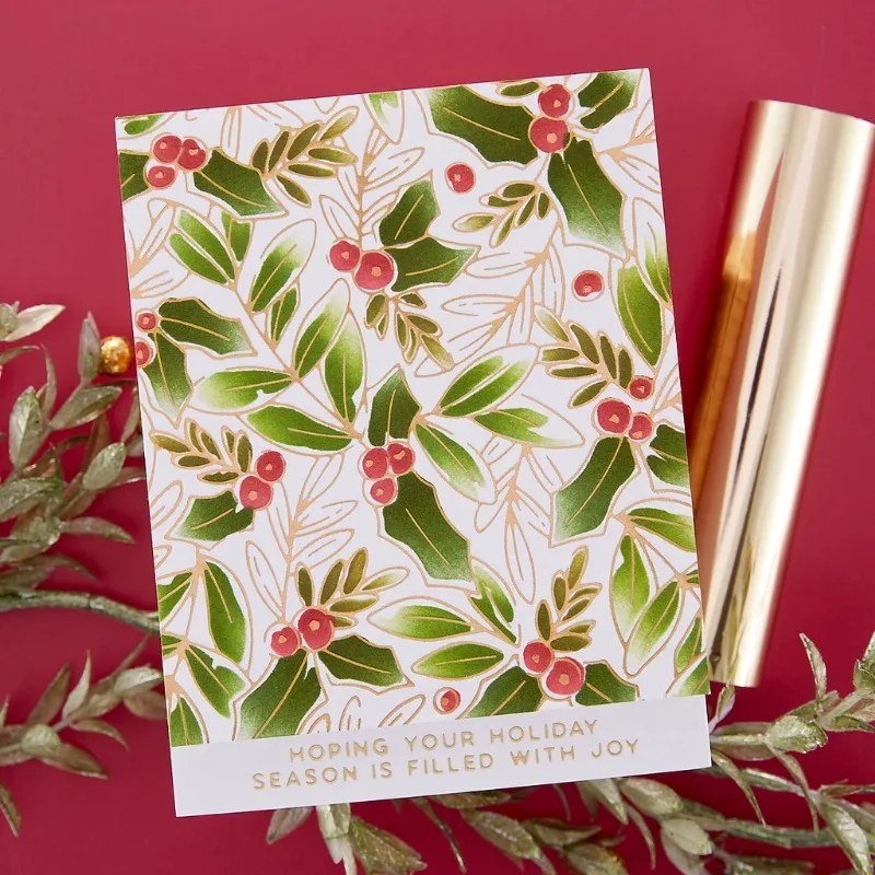 Новинка 2023 года линец GLIMMER HOLLY BACKGROUNDLE FROM THE DE-LIGHT-FUL CHRISTMAS COLLECTION BY YANA SMAKULA Скрапбукинг
