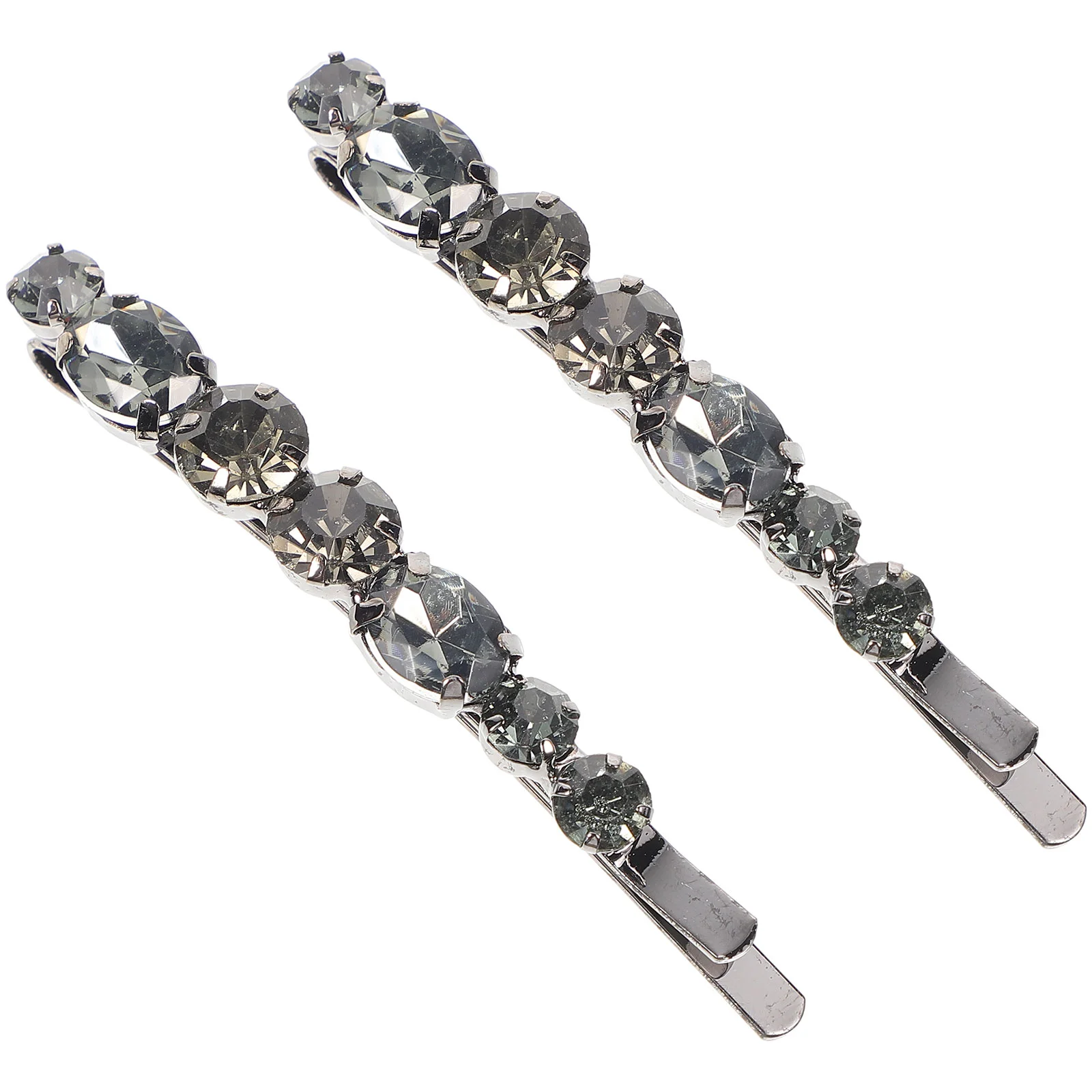 

2 Pcs Alloy Hair Clips Rhinestone Headpiece Women Barrettes Temperament Pins Girls
