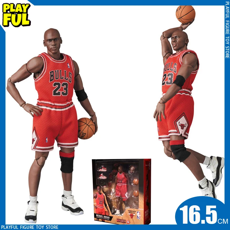 

Anime Figure Mafex Basketball Star Mj Michael Jordan Bulls Real Clothes No. 23 Action Figures Collection Model Doll Toys Gifts