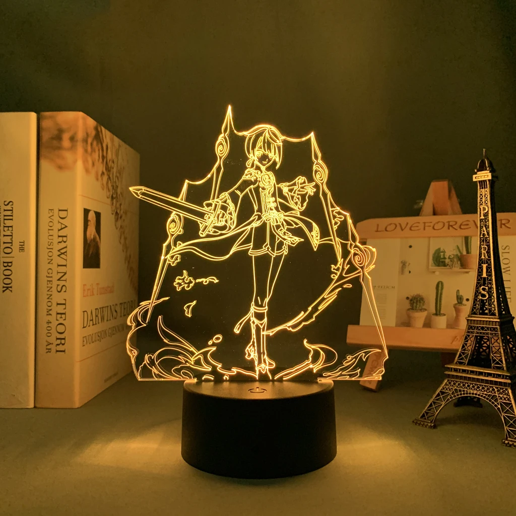 

3d Светодиодная лампа xingqiu Genshin, ударопрочное украшение для детской спальни, детский подарок на день рождения, украшение комнаты Genshin, светоди...