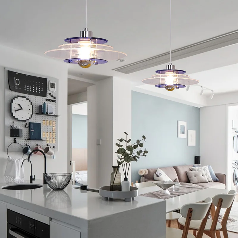 

Цветная люстра PH, многоэтажная акриловая лампа для ресторана, бара, кабинета, крыльца, одноголовочная лампа, современный скандинавский стил...