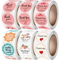 25mm pink thank you self adhesive stickers small business decoration packages sealed labels gift for you pretty things inside
