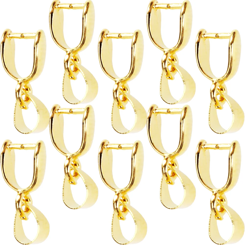 

30 Pcs Charm Necklace Accessories Melon Buckle Snap Bail Hook Pendant Clasps Pinch Bails Bead Chain Connector