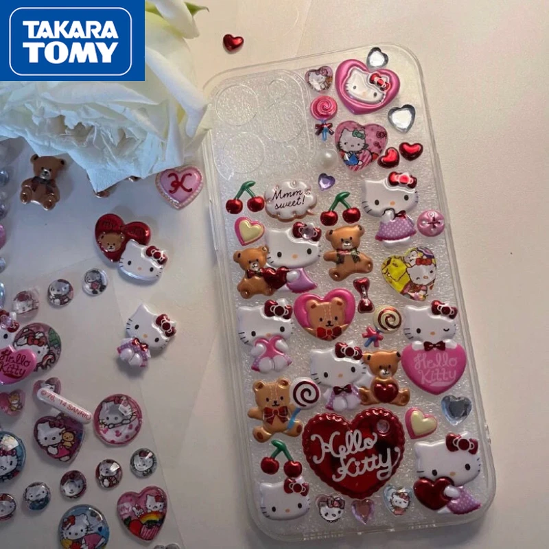 

TAKARA TOMY Hello Kitty Pikachu Three-dimensional Bubble Gum Cute Cartoon Reward Sticker Phone Case and Other Diy Stickers