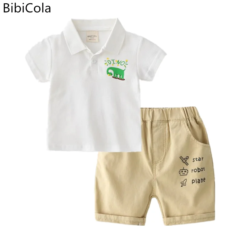 Комплект летней одежды для малышей модные топы джентльмена + шорты комплект