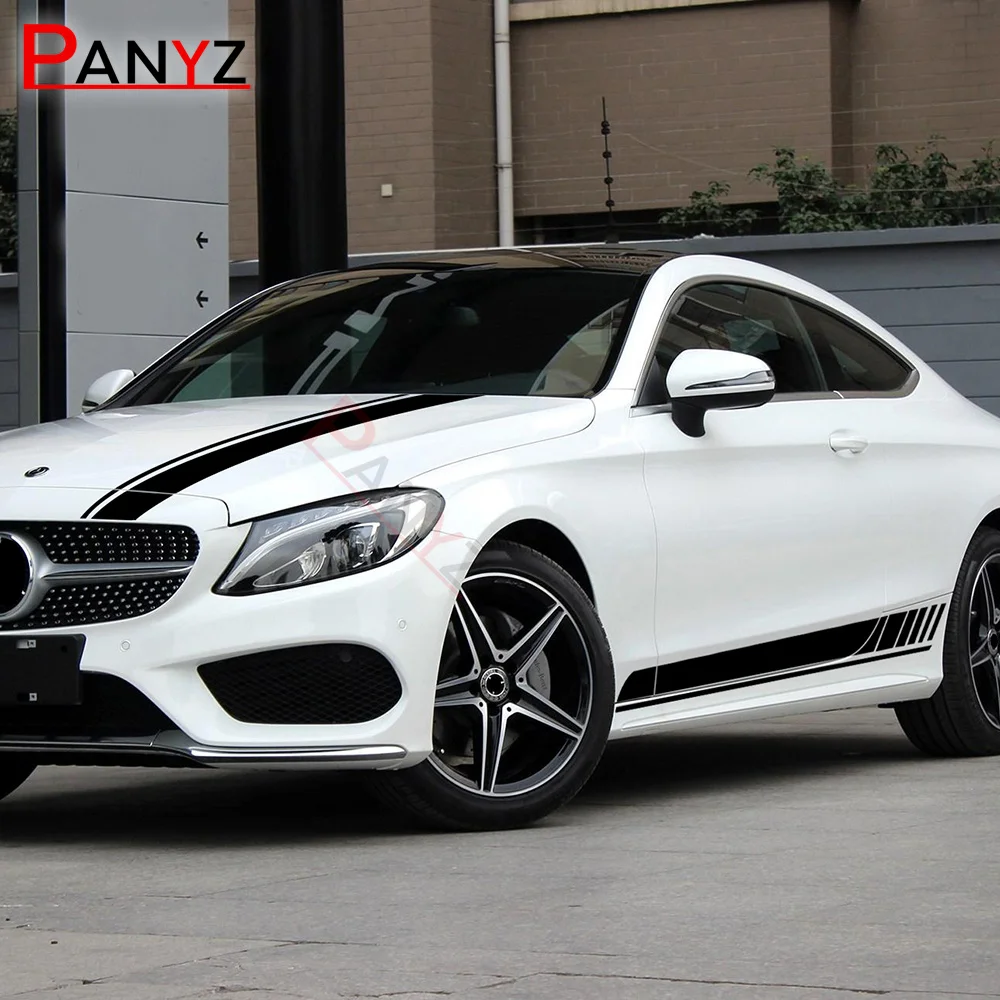 Боковые полосы капота на крышу задняя наклейка для Mercedes Benz C Class W205 C63 AMG стильная
