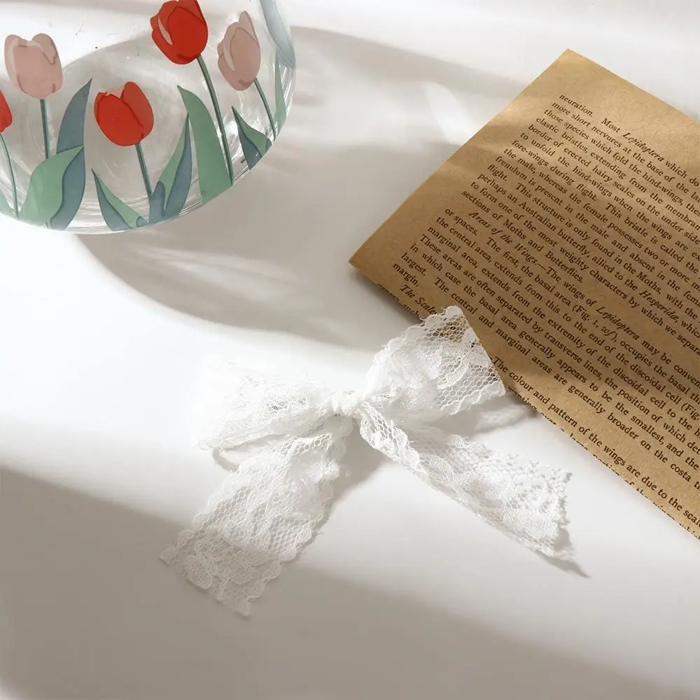 Женская кружевная заколка-пряжка для волос с бантом