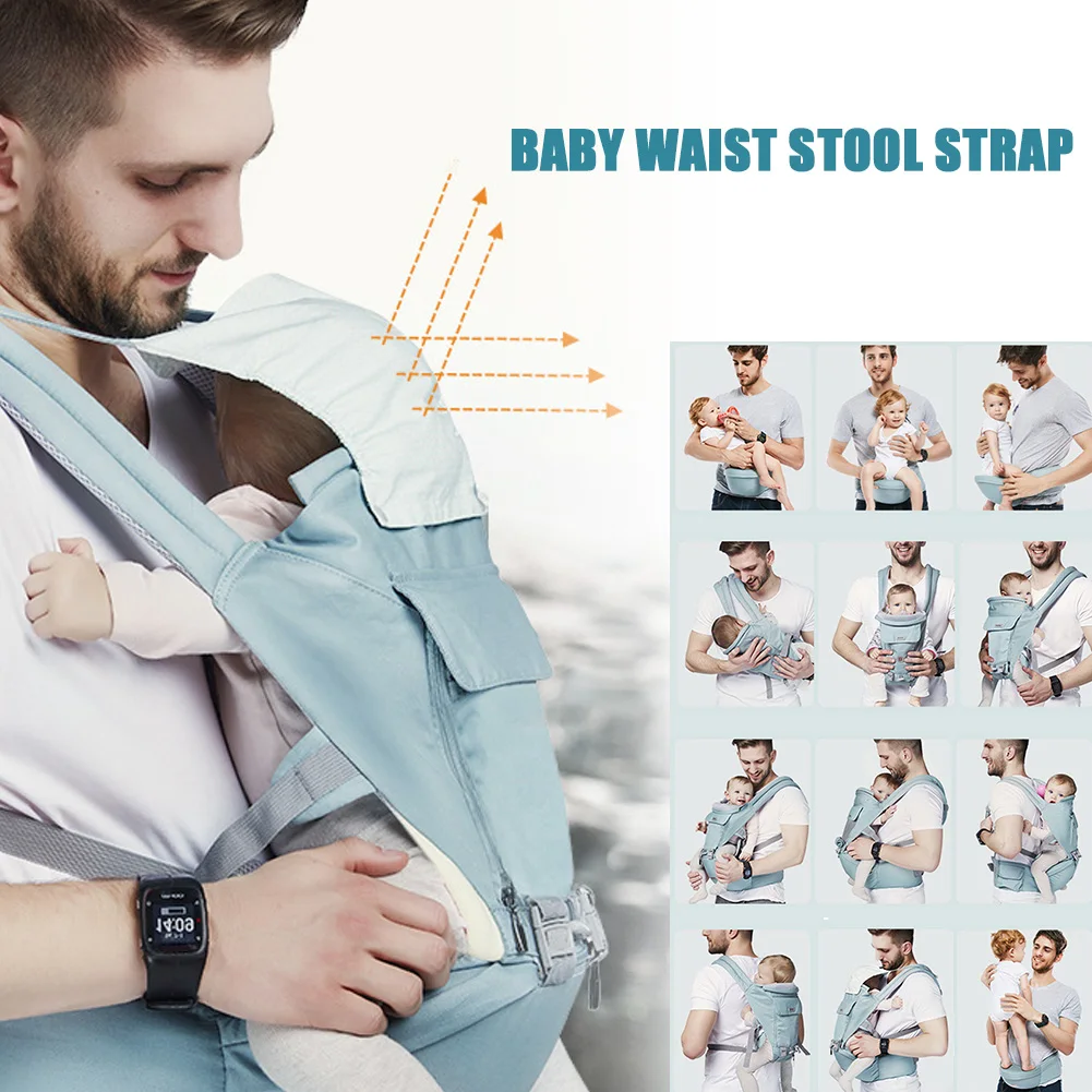 

Baby Wrap Carrier With Hip Seat Windproof Cap Bite Towel As Well As 6 And 1 Convertible Backpack Cotton Sling For Infants Babies