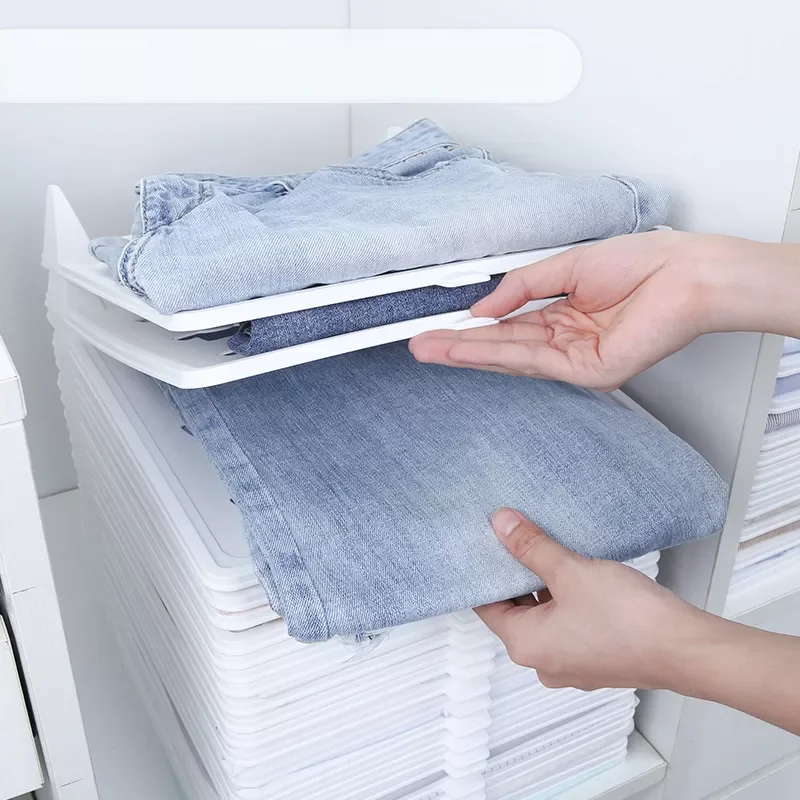 

2023 10Pcs/5pcs Creative Fast Clothes Fold Board Clothing Organization Shirt Folder T-shirt Document Home Closet Organizerstora