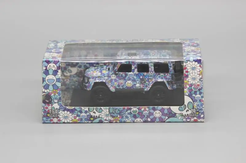 

Time TM 1:64 Blue Jeep Off-модель дорожного транспортного средства Brabus 550 подходит для Mercedes-Benz G500 коллекционный орнамент в подарок