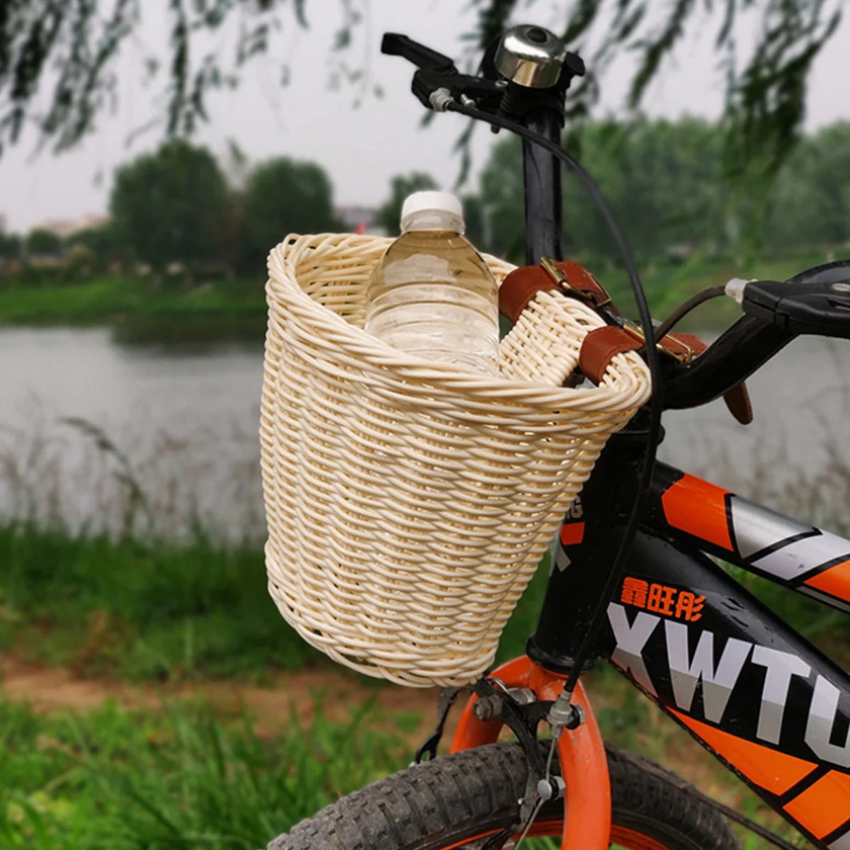 

Basket Bike Front Kids Wicker Handlebar Rattan Storage Toddler Scooter Woven Baskets Rear Children Girls Detachable Cruiser