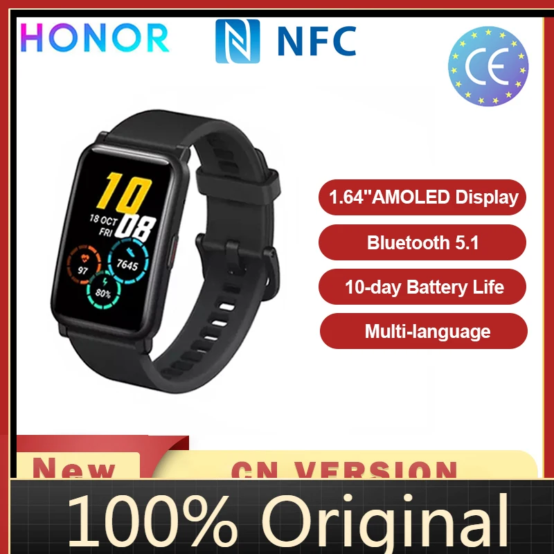 

HONOR WATCH ES Smart Watch AMOLED Touch Display Bluetooth Smartwatch Blood Oxygen Heart Rate 10 Days Life Fast Charging