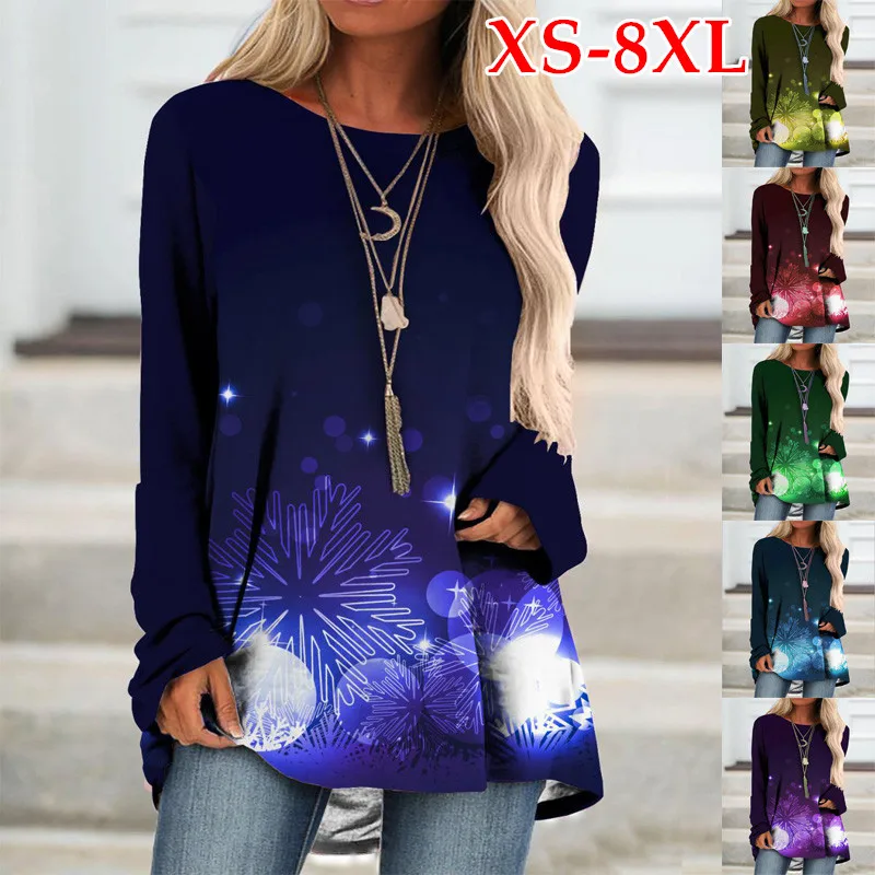 

XS-8XL Women Autumn and Winter Clothes Ladies Long Sleeve Tops 3D Printed Shirts Loose Tunic T-shirts Pullover Blouses