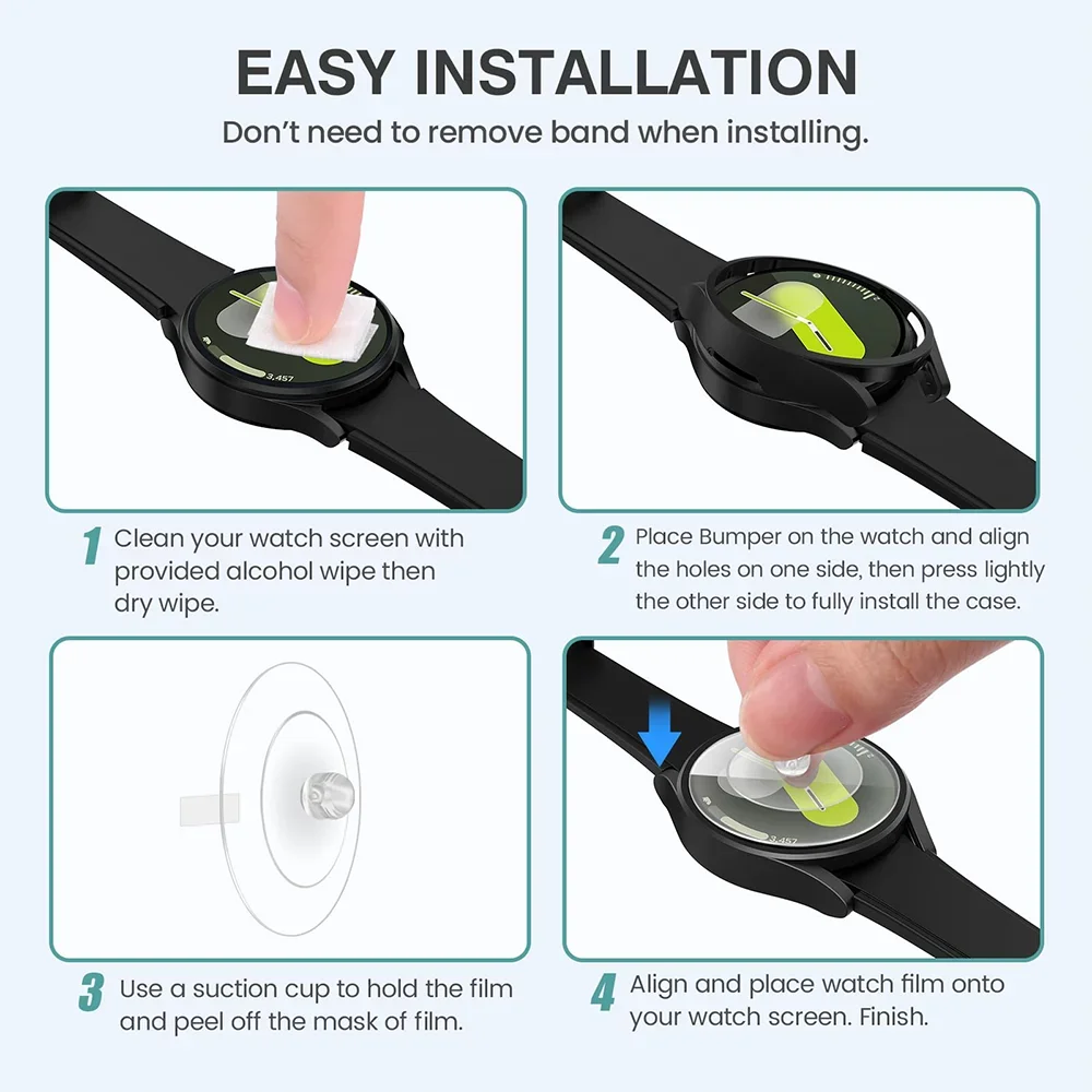 Чехол и стекло для Samsung Galaxy Watch 7/6/5/4 FE PEO