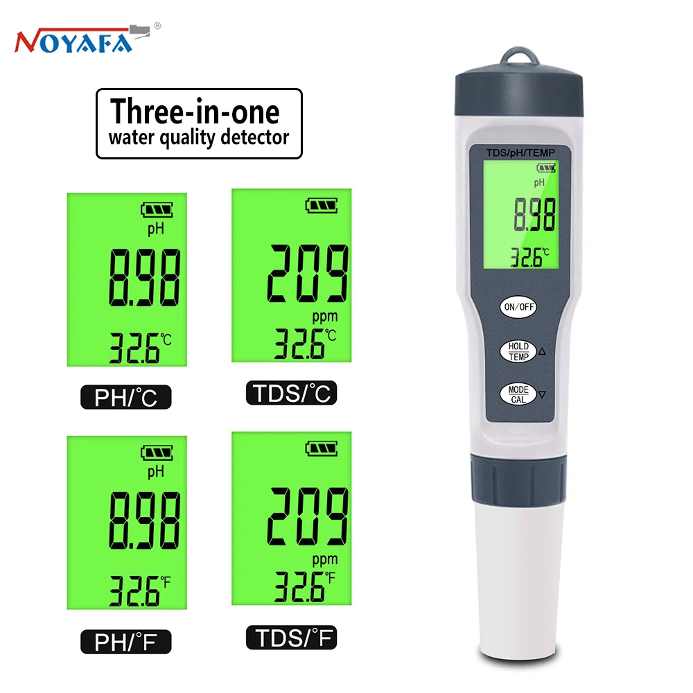 NOYAFAEZ-9901 высококачественный измеритель PH 3 в 1 TDS/Temp/EC Тестер качества воды Ручка